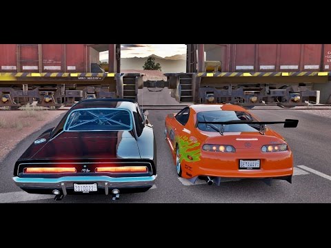 VELOZES E FURIOSOS - FORZA HORIZON 3 - GOPRO - RACHA DE DODGE CHARGER R/T VS SUPRA - VOLANTE G27