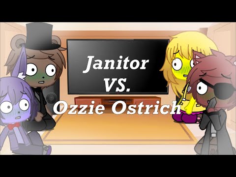 Fnaf reacts to Janitor VS. Ozzie Ostrich (Gacha Club)