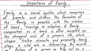 Importance of Family | Essay Writing in English |  Writeology TV