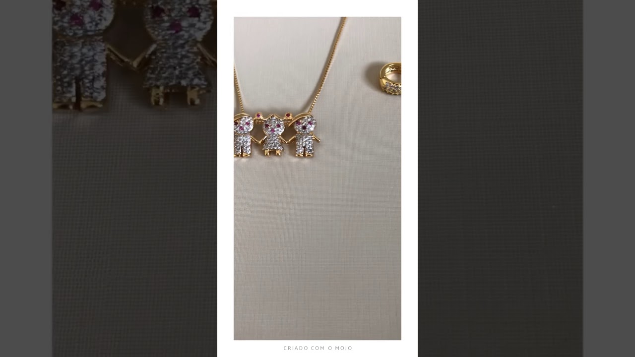 Colar dois filhos e uma filha banhado em Ouro 18k #liliestilosa