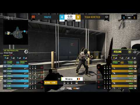 Nivera 4k and a 2v3 hold [Team Heretics vs. Fnatic - ESL One: Road to Rio(esl_csgob clip)]