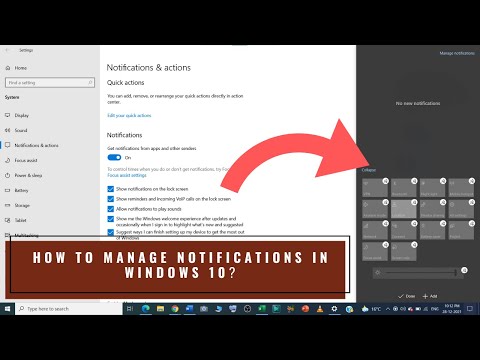 how to manage notifications in windows 10?