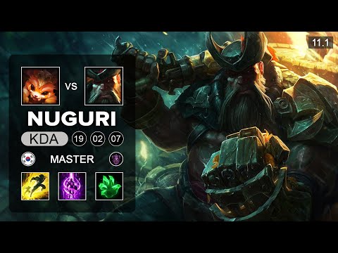 Nuguri Gangplank Top vs Gnar - KR Master Patch 11.1