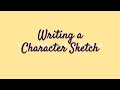 How to write a Character Sketch?