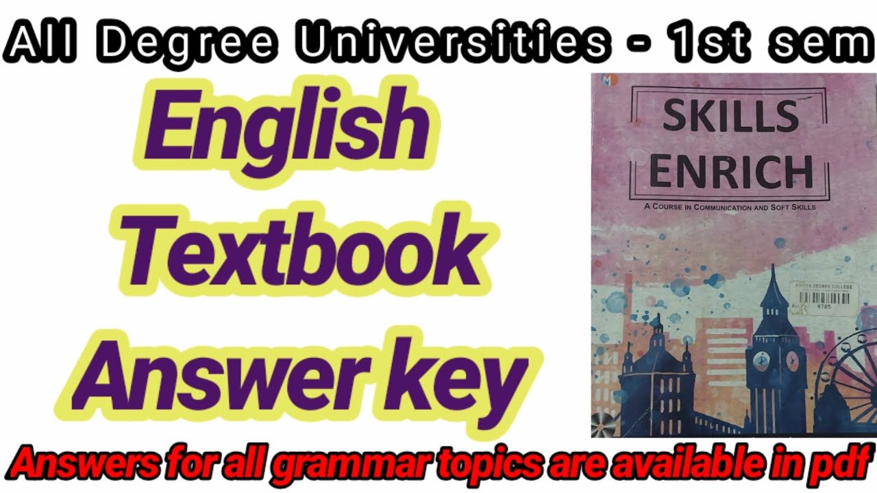 Watch video Degree 1st sem English grammar textbook answers. PDF available. All universities English Grammar Now Degree 1st sem English grammar textbook answers. PDF available. All universities English Grammar