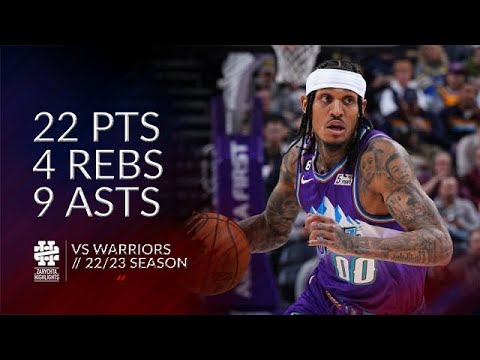 Jordan Clarkson 22 pts 4 rebs 9 asts vs Warriors 22/23 season