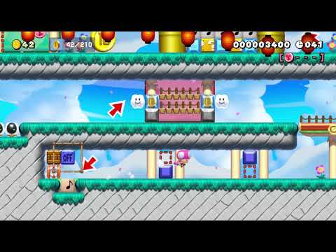 お空の上で楽しく走るスピードラン!! SPEEDRUN【50s】 by みんクリ☆アルファズ 🍄 Super Mario Maker 2 #ajq