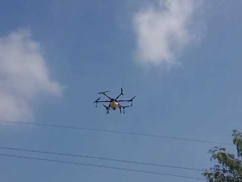 Drone spraying theertham on selvakumar swami temple kumbabisegam 5.2.2020