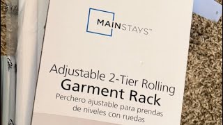 MAINSTAYS Adjustable 2-Tier Rolling Garment Rack Assembly Instructions 