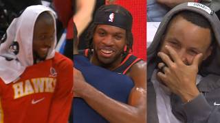 Buddy Hield trying so hard to score vs Warriors has Steph and Kuminga laughing 😂