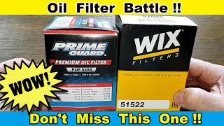 Prime Guard POF5288 Oil Filter vs. Wix 51522 Oil Filter Cut Open
