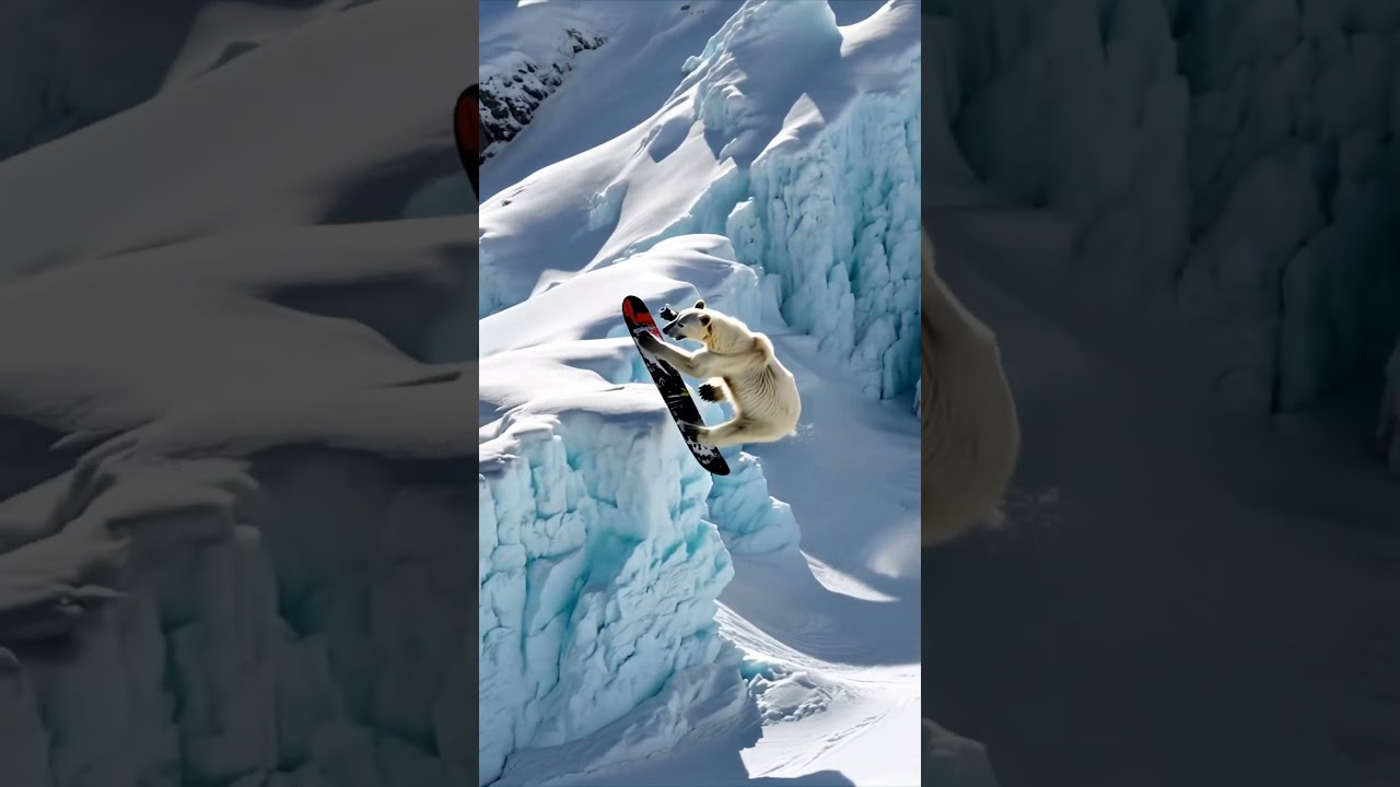 ❄️ Polar Bear Ice Skating Like a Pro! 🐻⛸️ #shorts  #PolarBear #IceSkating #Wildlife #FunnyAnimals