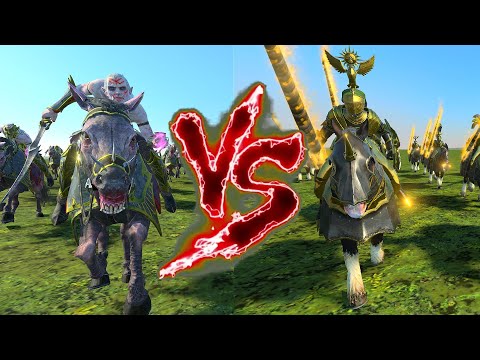 Doomfire Warlocks VS Knights of the Blazing Sun. Total War Warhammer 3