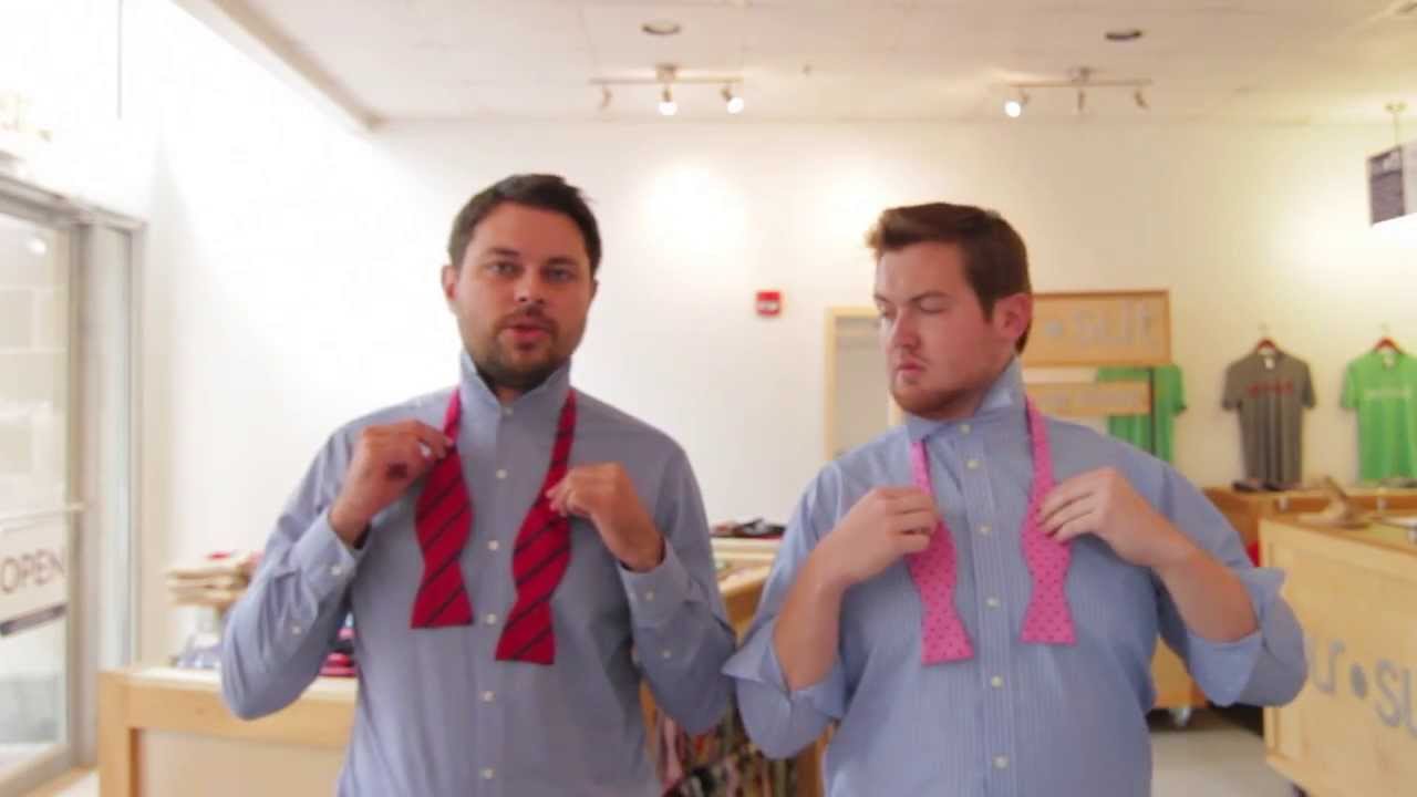 Watch video How to Tie the Perfect Bow Tie | Lessons from a Men's Shop Now How to Tie the Perfect Bow Tie | Lessons from a Men's Shop