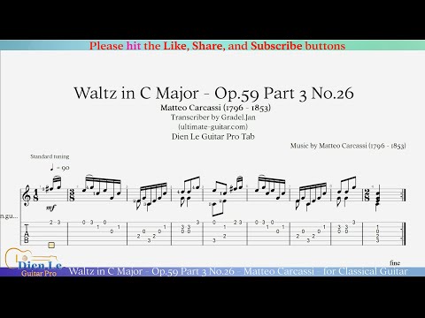 Opus 59 Part 3 No 26 - Waltz In C Major - Matteo Carcassi