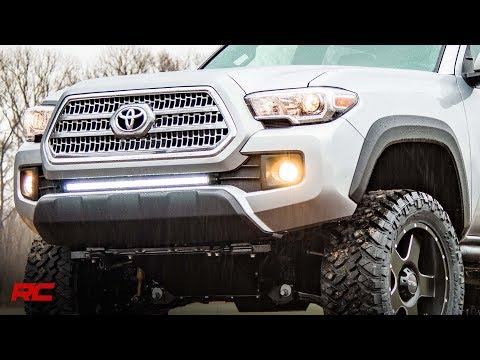Installing 2016-2018 Toyota Tacoma 30 inch Light Bar Bumper Mount by Rough Country