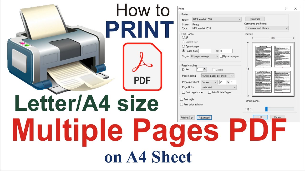 Print Multiple Pages pdf on A4 Sheet | Save Paper by printing multiple pages on single A4 Sheet