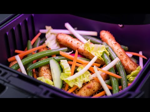 Air Fryer Green Beans Chicken & Medley Of Vegetables, Chicken Green Beans And Veggie Bowls