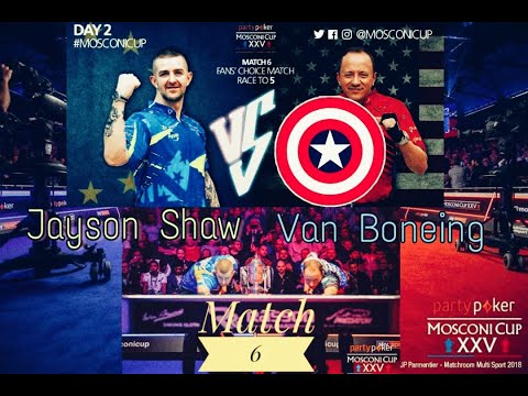 【Pool Live】Mosconi Cup 2018 - Shane Van Boening vs Jayson Shaw |  Match 6 (FULL HD)