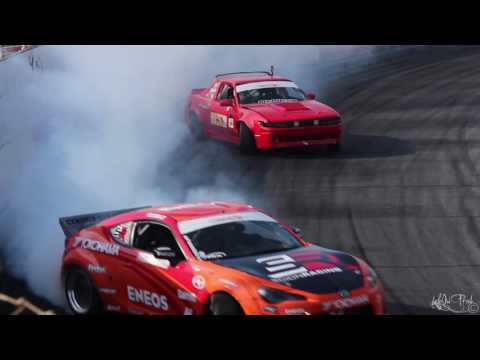 Patrick Cyr Leading Tomy Boisvert-Bellemare - Formula Drift Canada Round 1 2015