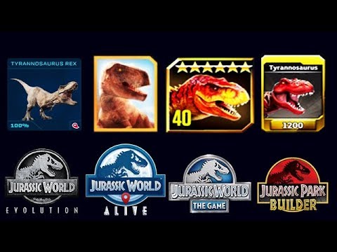 ALL TREX | JURASSIC WORLD vs ALIVE vs EVOLUTION vs PARK BUILDER