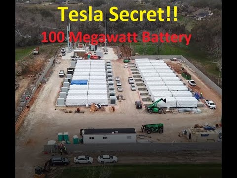 Tesla Secret 100 Megawatt Battery Project In Angleton Texas 4K Drone Video