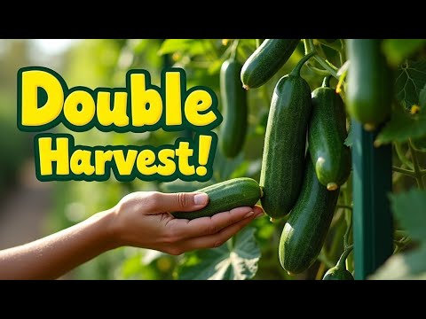 “Cucumber Trellis Hack Harvest Double Cucumbers with Half the Effort!”