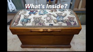 Embroidered Teddy Bear Toy Box Restoration - E∞J Woodhouse Repairs