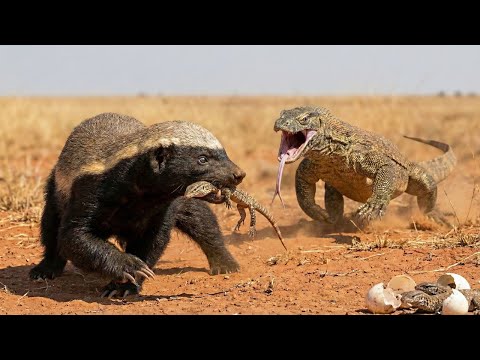 African Wildlife Life: Nile Monitor vs Honey Badger – A Brutal Standoff in the Wild | AI Video