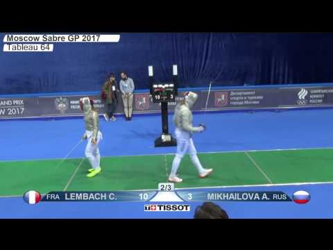 FE F S Individual Moscow RUS Grand Prix 2017 T64 16 green MIKHAILOVA RUS vs LEMBACH FRA