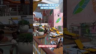 Chilling with their homies in the hot tub. #abfamilyadventures #wonderoftheseas #royalcaribbean