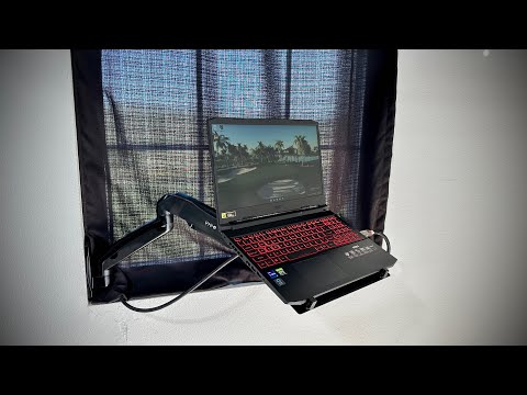 VIVO Universal Adjustable Monitor and Laptop Desk Mount, 17 to 32 inch Monitors, 10 to 15.6 inch Laptops, Dual Tension Arm VESA Notebook Stand with C-clamp and Grommet Options, Black, STAND-V002O-L video review thumbnail