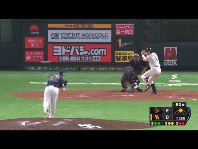 【3回裏】得意の逆方向へ!! ホークス・内川が反撃のタイムリー!! 2017/4/15 H-Bs