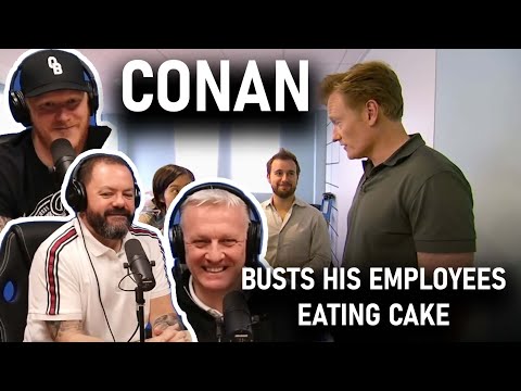 Conan Busts His Employees Eating Cake REACTION | OFFICE BLOKES REACT!!