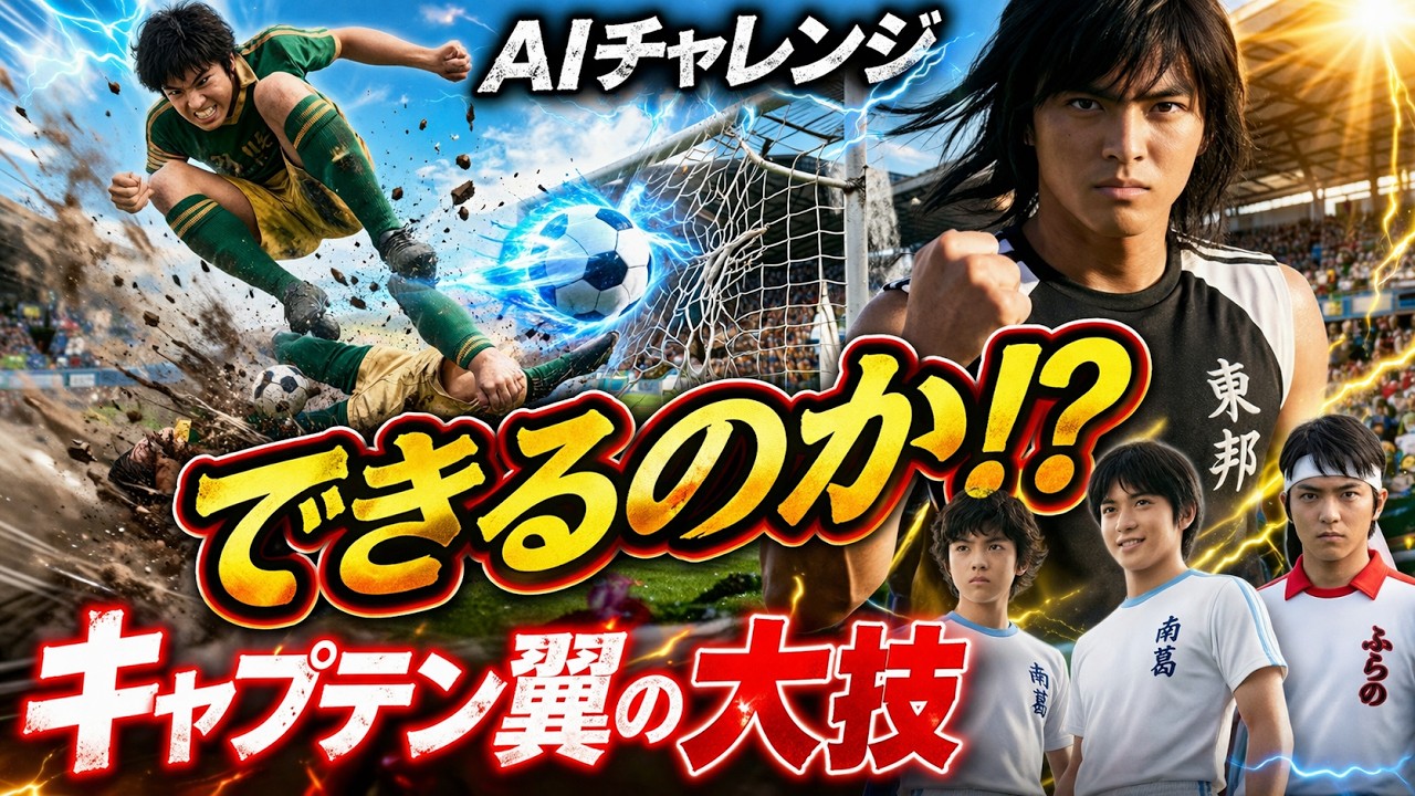 あの伝説のサッカーアニメ キャプテン翼 の超必殺技に、AIが本気で挑戦してみた！