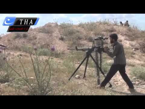 استهداف قوات النظام برشاش دوشكا من قبل لواء أصحاب اليمين في مطار كويرس العسكري في محافظة حلب