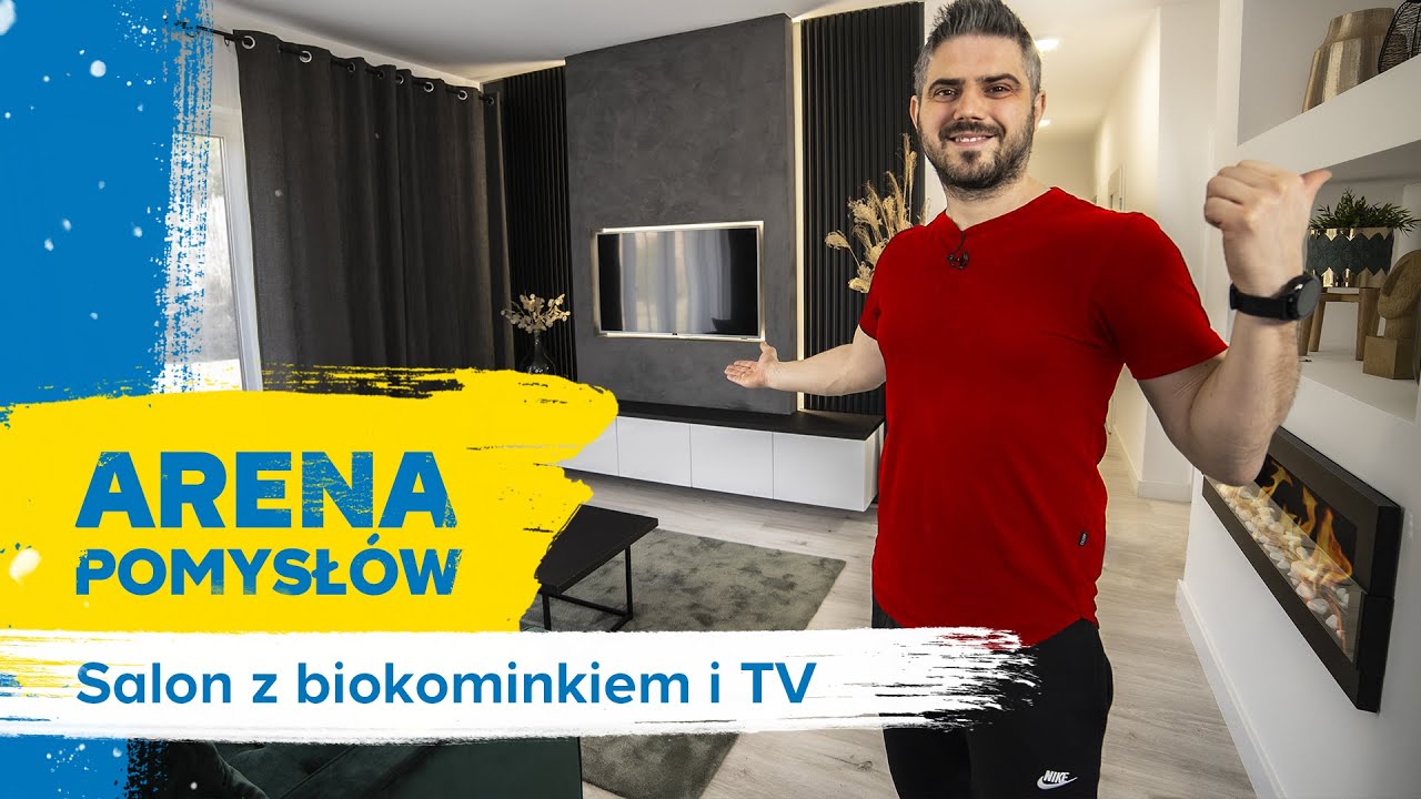 Jak urządzić SALON z BIOKOMINKIEM i TV / Arena pomysłów odc. 11