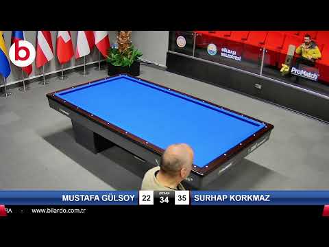 MUSTAFA GÜLSOY & SURHAP KORKMAZ Bilardo Maçı - 2022 ERKEKLER 1.ETAP-10.TUR