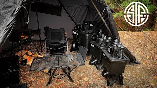 【ブラックキャンプ】#50 パップテント🏕に薪ストーブをドッキングして、冬でもぬくぬく無骨キャンプ！#Gimmick#キャプテンスタッグ#캠프#blackcamp#thorコンテナ