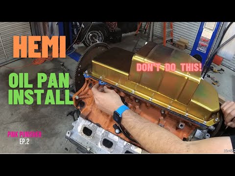 DIYHEMI mid sump oil pan install on a 6.1L Hemi engine - Pink Panther ep. 2