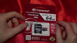 Transcend 64 GB microSDXC UHS-I Premium + SD Adapter TS64GUSDU1 - відео 1