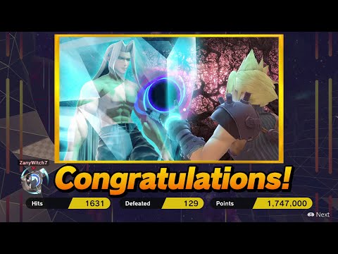 Super Smash Bros Ultimate: Classic Mode w/ Sephiroth - Ends at 9.9 Intensity
