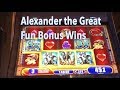 2 Bonus wins on Alexander the Great Slot Machine