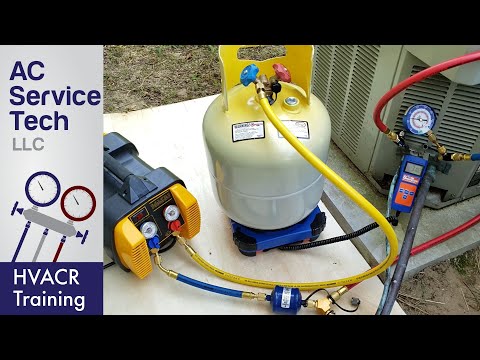 HVAC Refrigerant Recovery Machine, Hose, Tank, & Tool Setup and Procedure!