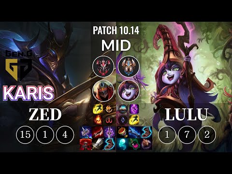 GEN Karis Zed vs Lulu Mid - KR Patch 10.14