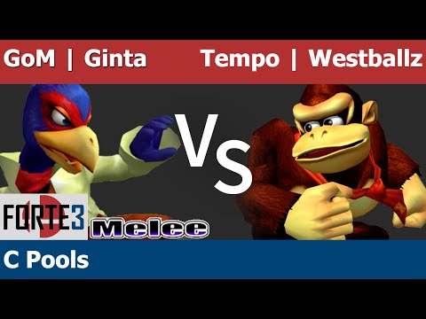 Forte 3 Melee - GoM | Ginta (Falco) vs Tempo | Westballz (DK, Peach, Falco) - C Pools