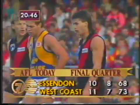 1991 Essendon v West Coast - Round 8, Windy Hill - AFL Football
