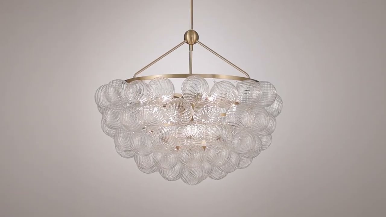 Video 1 Watch A Video About the Possini Euro Albaro Gold and Fluted Glass 9 Light Pendant Light