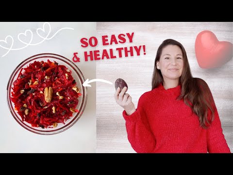 Valentine's Day Inspired WFPB Beet & Carrot Salad with Orange Miso Ginger Dressing!