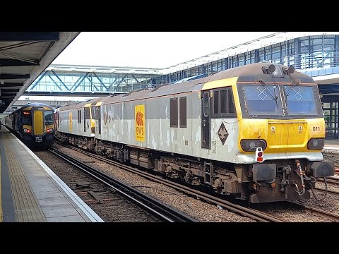 DB 66015 drags 92036 'Bertolt Brecht' + 92011 'Handel' pass Ashford International (23/06/2023)
